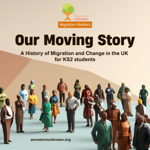 Our Moving Story - illustration of a diverse group of people standing together